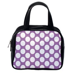 Lilac Polkadot Classic Handbag (Two Sides) from ArtsNow.com Back