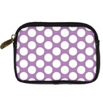 Lilac Polkadot Digital Camera Leather Case