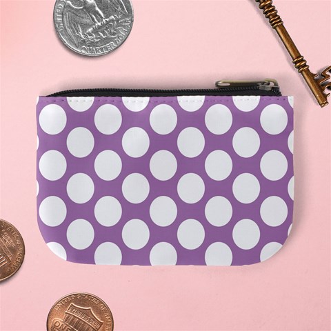 Lilac Polkadot Coin Change Purse from ArtsNow.com Back