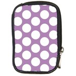 Lilac Polkadot Compact Camera Leather Case