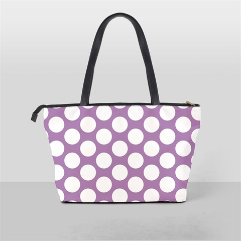 Lilac Polkadot Large Shoulder Bag from ArtsNow.com Back