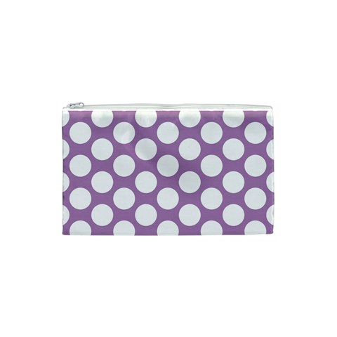 Lilac Polkadot Cosmetic Bag (Small) from ArtsNow.com Front