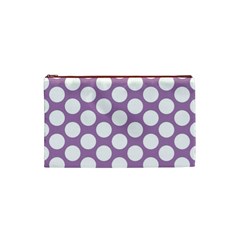 Lilac Polkadot Cosmetic Bag (Small) from ArtsNow.com Front