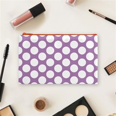 Lilac Polkadot Cosmetic Bag (Medium) from ArtsNow.com Front