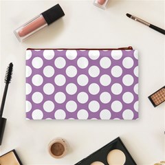 Lilac Polkadot Cosmetic Bag (Medium) from ArtsNow.com Back