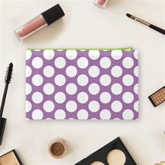 Lilac Polkadot Cosmetic Bag (Medium) from ArtsNow.com Back