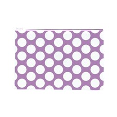 Lilac Polkadot Cosmetic Bag (Large) from ArtsNow.com Front