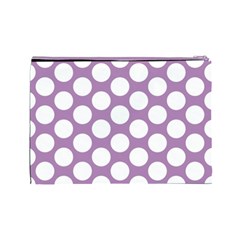 Lilac Polkadot Cosmetic Bag (Large) from ArtsNow.com Back