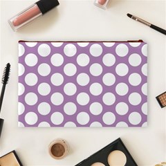 Lilac Polkadot Cosmetic Bag (Large) from ArtsNow.com Back