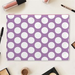 Lilac Polkadot Cosmetic Bag (XL) from ArtsNow.com Front