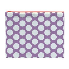 Lilac Polkadot Cosmetic Bag (XL) from ArtsNow.com Front