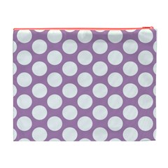 Lilac Polkadot Cosmetic Bag (XL) from ArtsNow.com Back