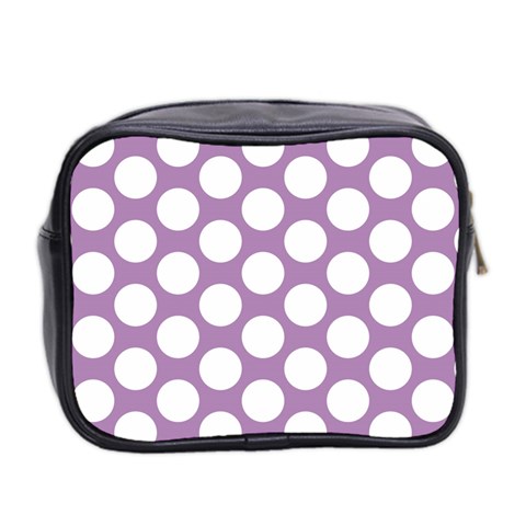 Lilac Polkadot Mini Travel Toiletry Bag (Two Sides) from ArtsNow.com Back