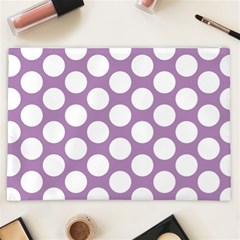 Lilac Polkadot Cosmetic Bag (XXL) from ArtsNow.com Back