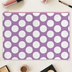 Lilac Polkadot Cosmetic Bag (XXXL) from ArtsNow.com Front