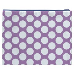 Lilac Polkadot Cosmetic Bag (XXXL) from ArtsNow.com Back