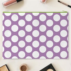 Lilac Polkadot Cosmetic Bag (XXXL) from ArtsNow.com Back