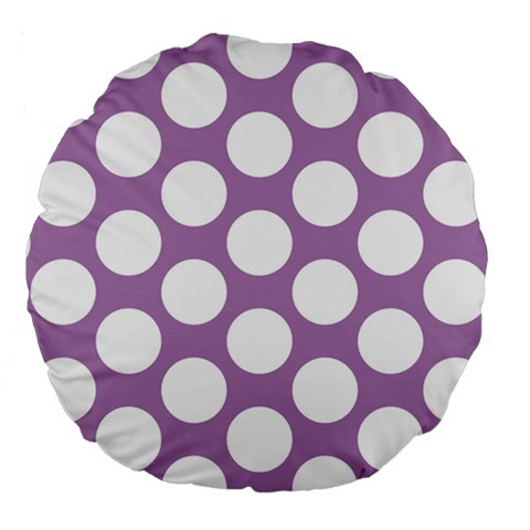 Lilac Polkadot 18  Premium Round Cushion  from ArtsNow.com Back