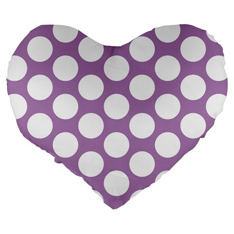 Lilac Polkadot 19  Premium Heart Shape Cushion from ArtsNow.com Back