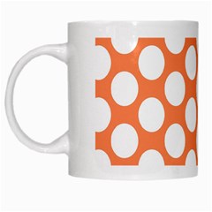 Orange Polkadot White Coffee Mug from ArtsNow.com Left