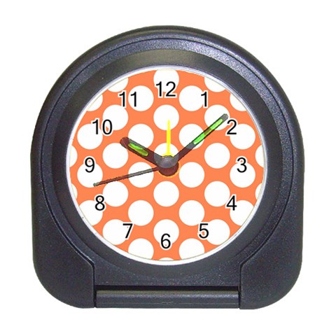 Orange Polkadot Desk Alarm Clock from ArtsNow.com Front