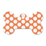 Orange Polkadot Dog Tag Bone (Two Sided)