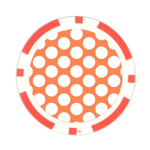 Orange Polkadot Poker Chip from ArtsNow.com Front