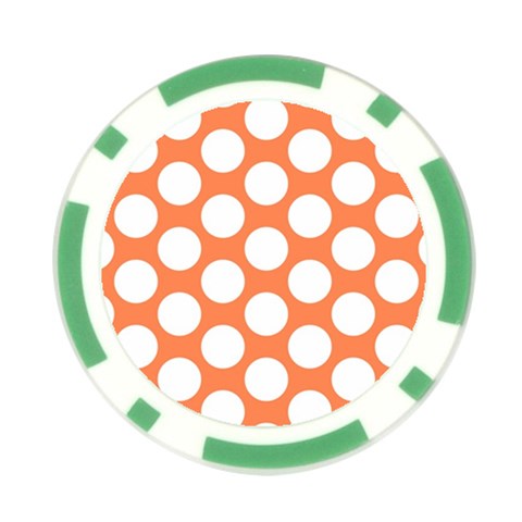 Orange Polkadot Poker Chip from ArtsNow.com Front