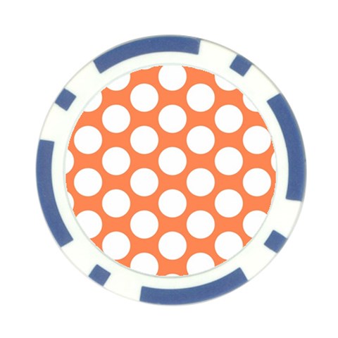 Orange Polkadot Poker Chip from ArtsNow.com Front