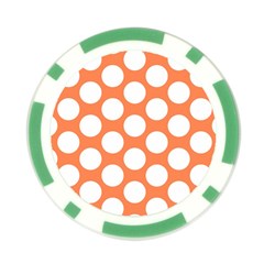 Orange Polkadot Poker Chip from ArtsNow.com Front