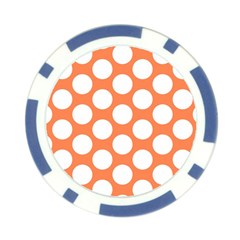 Orange Polkadot Poker Chip from ArtsNow.com Front