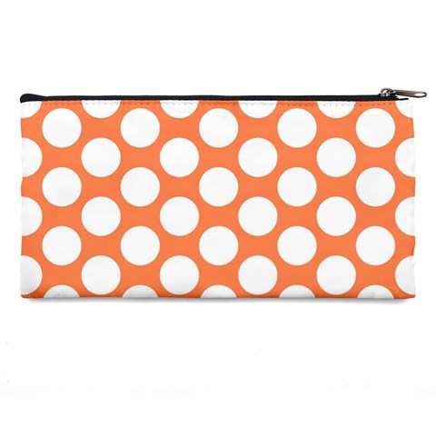 Orange Polkadot Pencil Case from ArtsNow.com Back