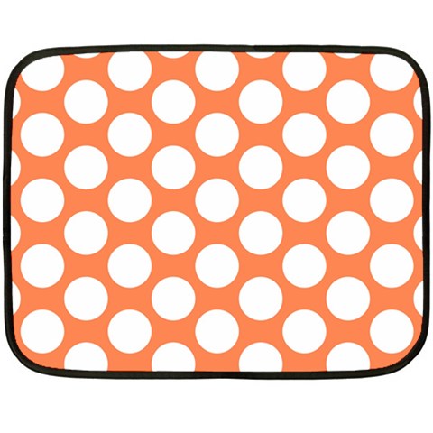 Orange Polkadot Mini Fleece Blanket (Two Sided) from ArtsNow.com 35 x27  Blanket Front