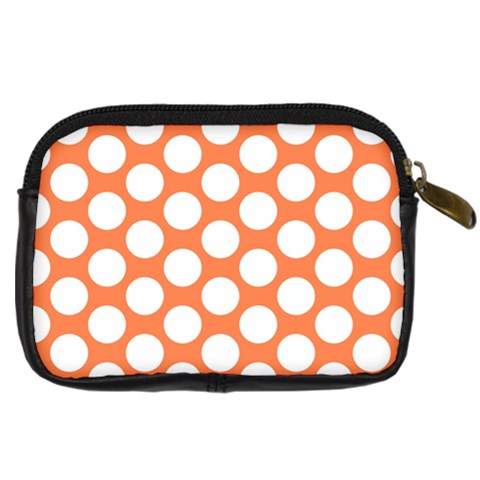 Orange Polkadot Digital Camera Leather Case from ArtsNow.com Back