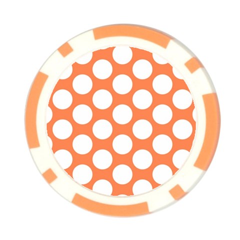 Orange Polkadot Poker Chip (10 Pack) from ArtsNow.com Front