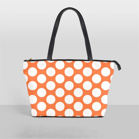 Orange Polkadot Large Shoulder Bag from ArtsNow.com Front