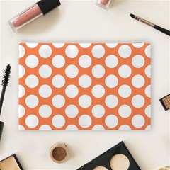 Orange Polkadot Cosmetic Bag (Large) from ArtsNow.com Back