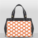 Orange Polkadot Oversize Office Handbag (One Side)