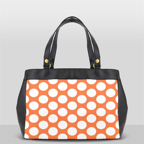 Orange Polkadot Oversize Office Handbag (Two Sides) from ArtsNow.com Back