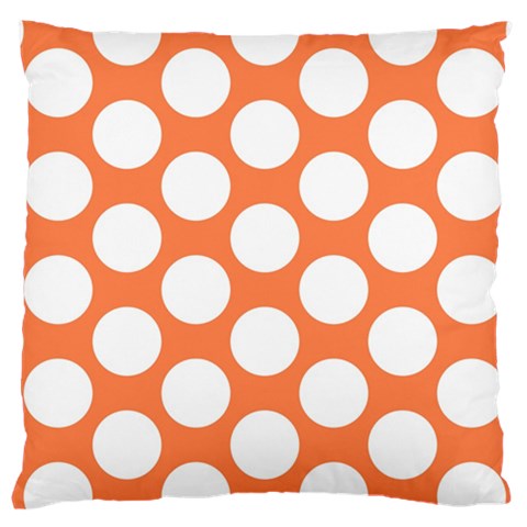 Orange Polkadot Large Cushion Case (Two Sided)  from ArtsNow.com Back