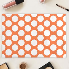 Orange Polkadot Cosmetic Bag (XXL) from ArtsNow.com Front