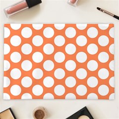 Orange Polkadot Cosmetic Bag (XXL) from ArtsNow.com Back