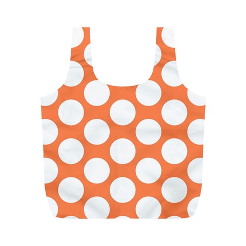 Orange Polkadot Reusable Bag (M) from ArtsNow.com Back