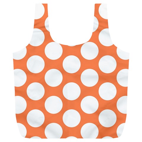 Orange Polkadot Reusable Bag (XL) from ArtsNow.com Back