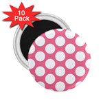 Pink Polkadot 2.25  Button Magnet (10 pack)