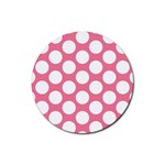 Pink Polkadot Drink Coaster (Round)