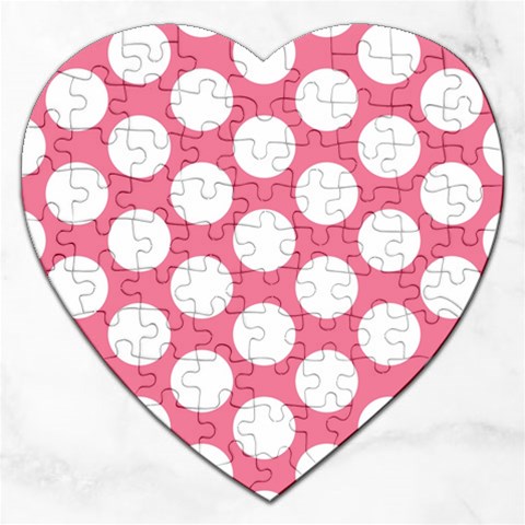 Pink Polkadot Jigsaw Puzzle (Heart) from ArtsNow.com Front