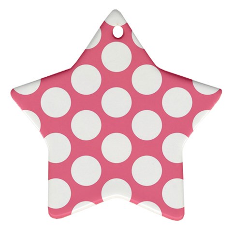 Pink Polkadot Star Ornament (Two Sides) from ArtsNow.com Back