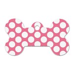 Pink Polkadot Dog Tag Bone (One Sided)