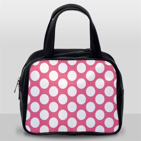 Pink Polkadot Classic Handbag (Two Sides) from ArtsNow.com Back